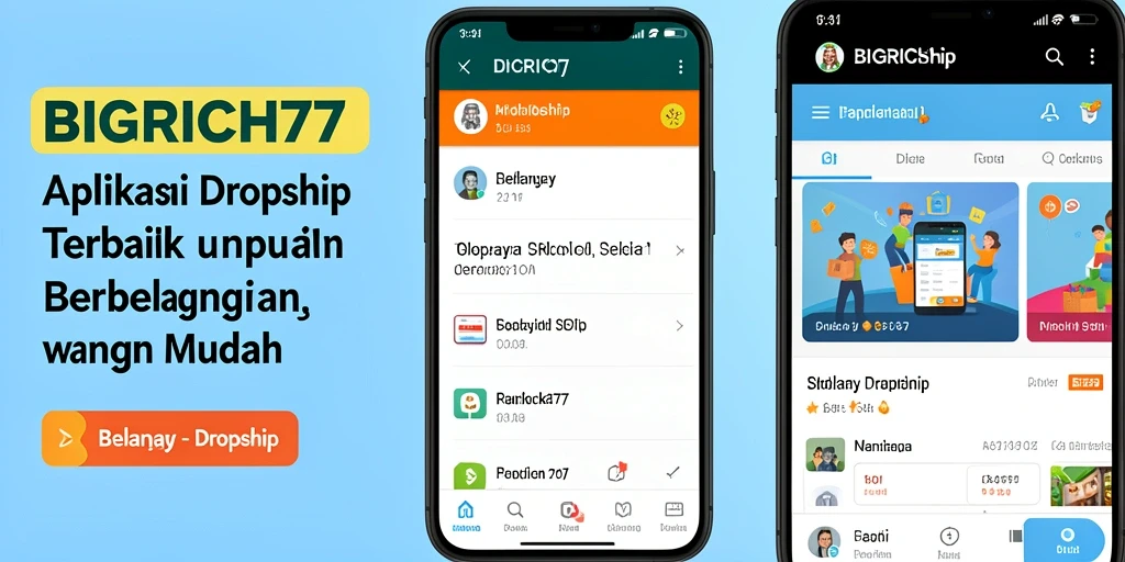 Tampilan antarmuka aplikasi dropship BIGRICH77 yang user-friendly.