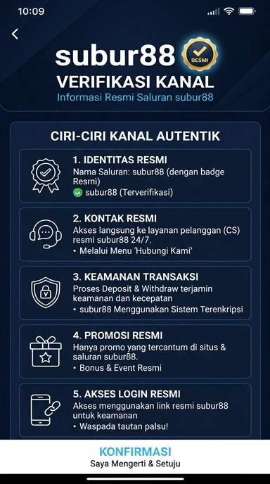 Tampilan kanal resmi subur88